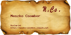 Meszko Csombor névjegykártya
